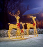 Premier Set Of 3 Lit Gold Glitter Fabric Deer - 1.4m