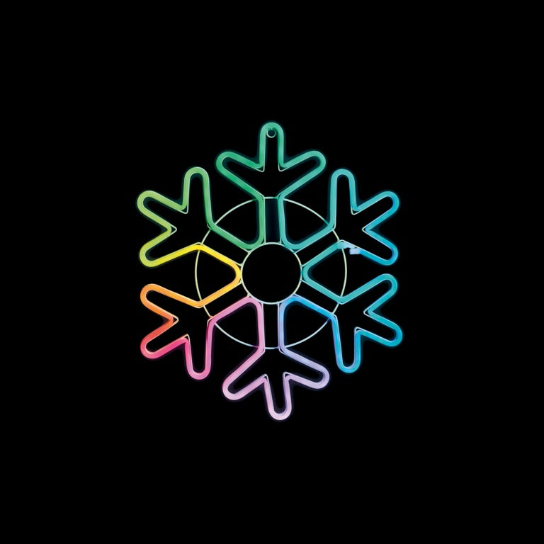 Premier USB Lit Neon Hanging Snowflake - 53cm