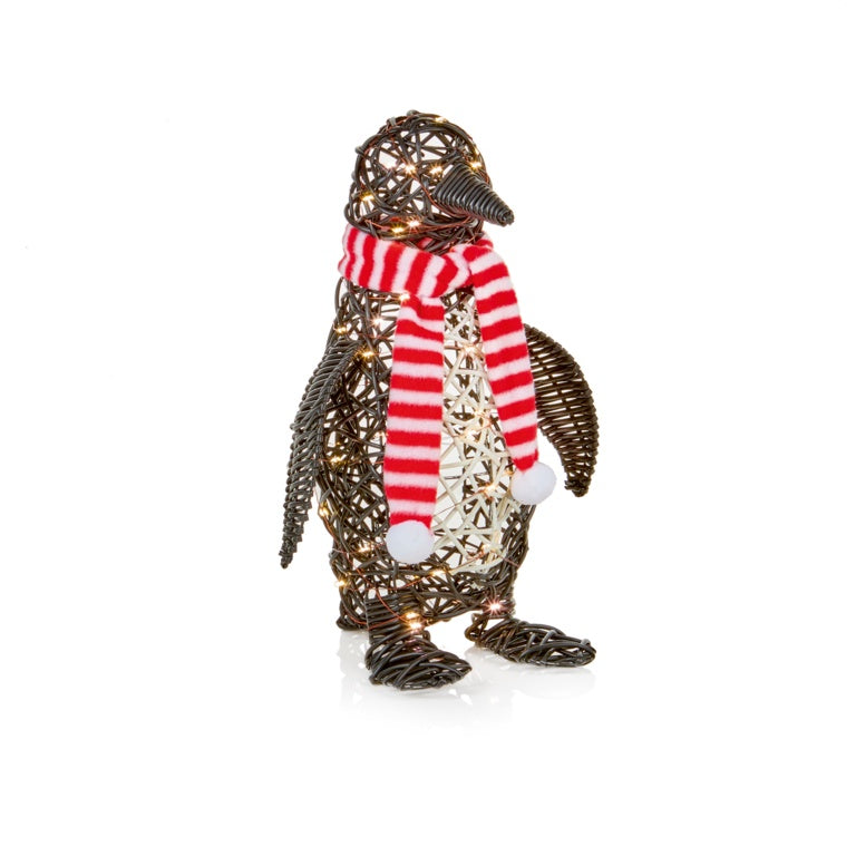Premier Multi Action Lit Rattan Look Penguin - 39cm