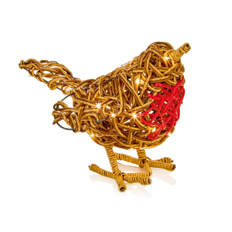 Premier Multi Action Lit Robin - 30cm - 50 Warm White LEDs