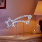 Premier Twinkling Lit Silver Table Top Shooting Star - 38cm