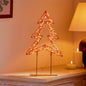 Premier Twinkling Lit Gold Table Top Tree - 45cm Red/Warm White