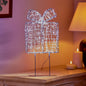 Premier Twinkling Lit Silver Table Top Parcel - 45cm