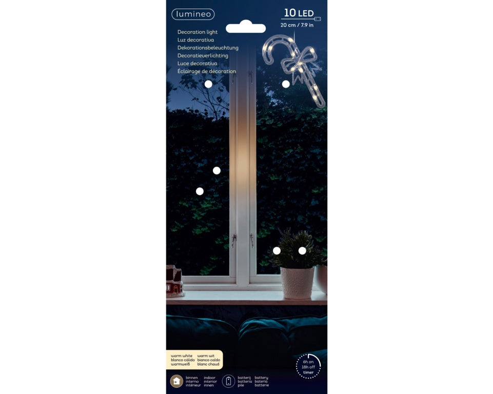 Kaemingk Micro LED Window Light - Candy Cane - 10 LEDs