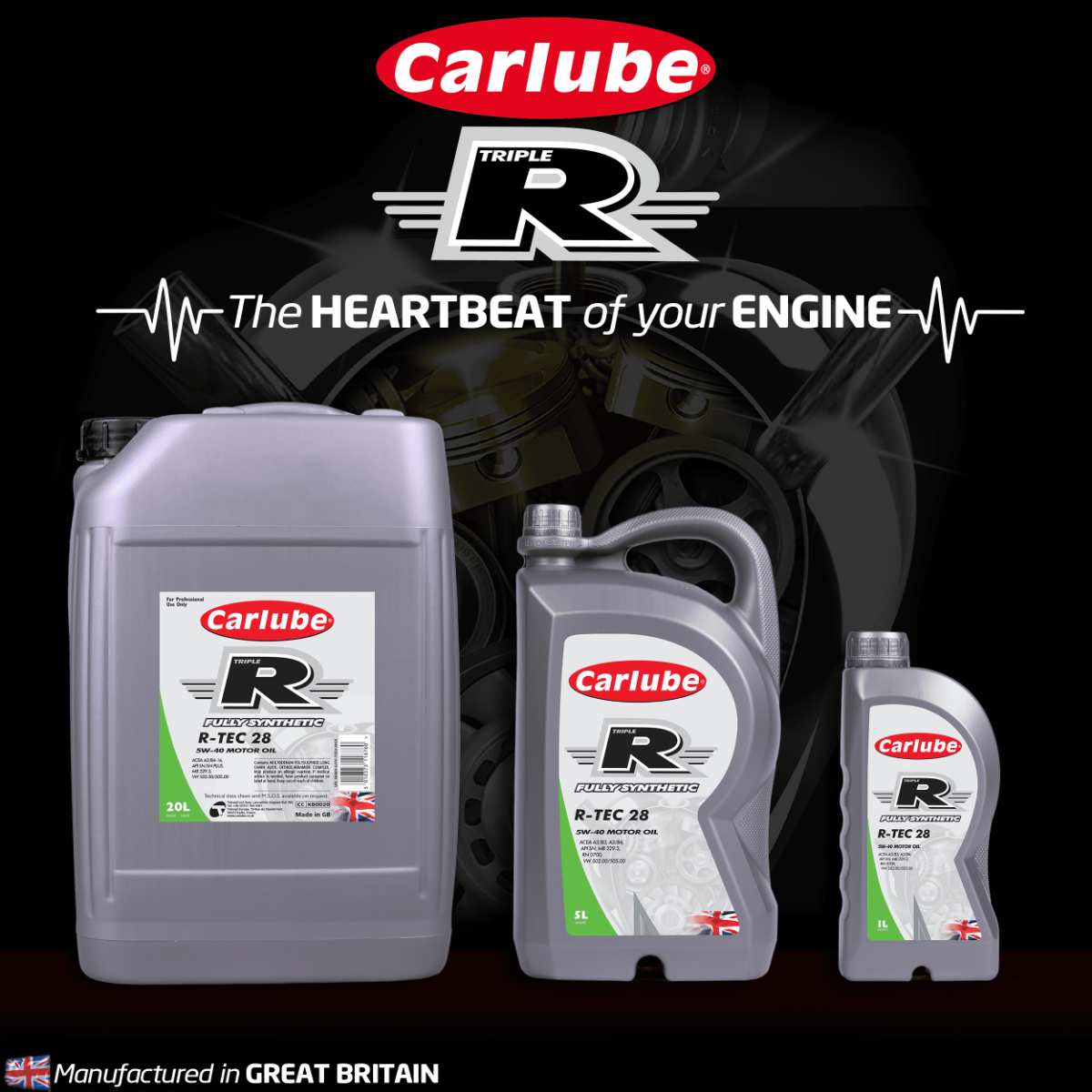 Carlube Triple R 0W-20 C5 V Fully Synthetic Engine Oil R-TEC 2 1L KCZ001