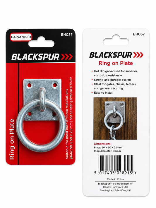 Galvanised Ring on Plate 50 x 50mm – Heavy Duty Steel Anchor Plate