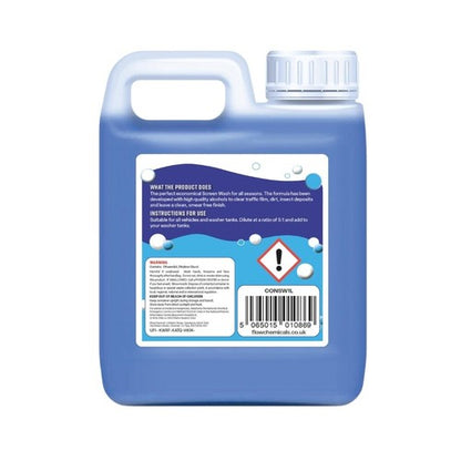 Flow All Season Concentrated Screen Wash 1L – Windscreen Cleaner with -5°C Freeze Protection