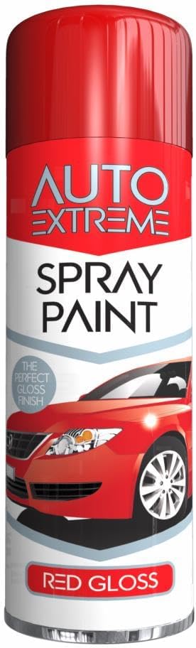 Auto Extreme AX Spray Paint Gloss Red 250ml – Quick Dry Petrol Resistant Aerosol Paint