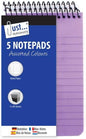 Just Stationery Neon Lined Notepads – Pack of 5 Assorted Colours, 40 Sheets Each