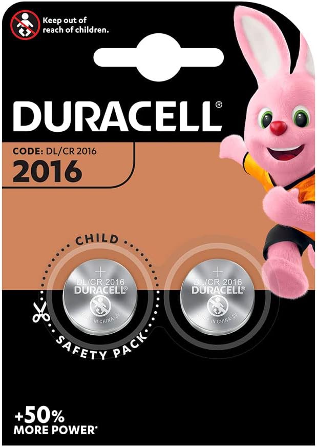 Duracell CR2016 3V Lithium Coin Cell Batteries 2 Pack – Button Batteries