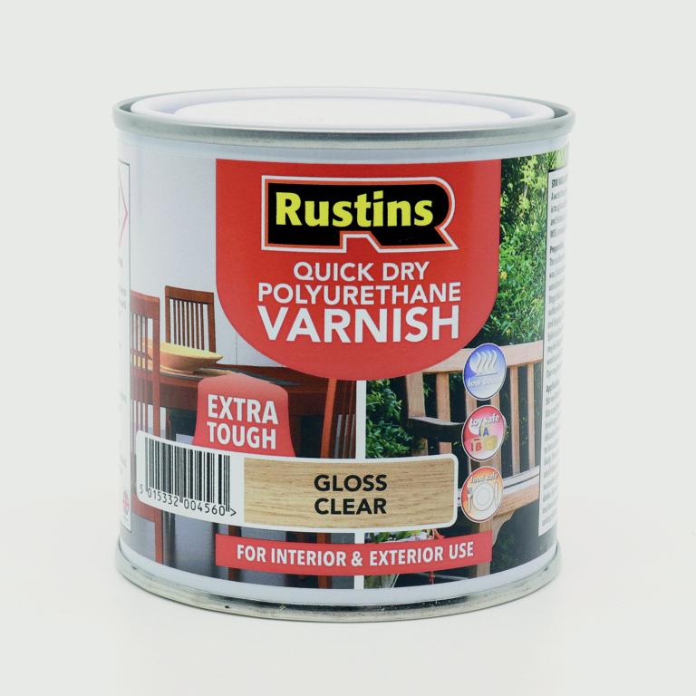 Rustins Polyurethane Satin, Matt & Gloss Varnish 250ml, 500ml & 1Ltr