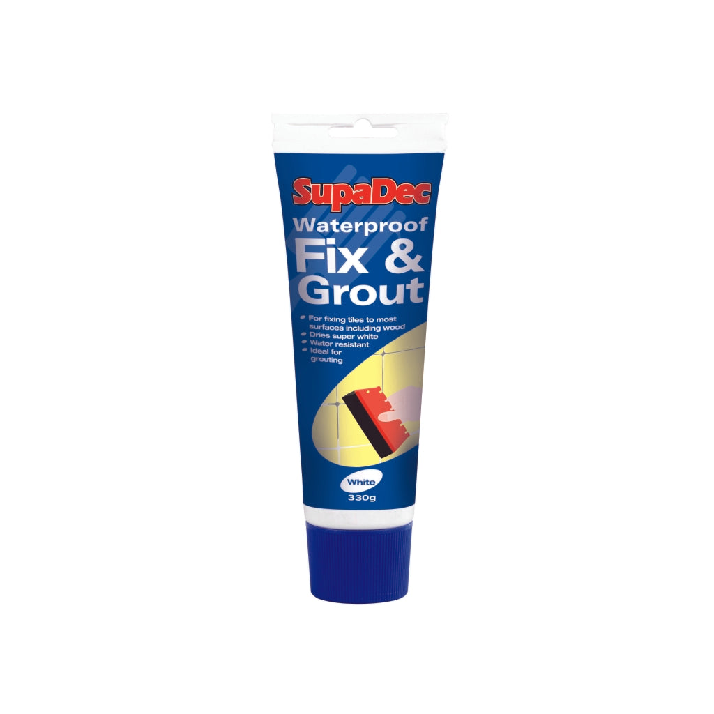 SupaDec Waterproof Fix &amp; Grout 330g – Tile Adhesive & Grout for Multiple Surfaces