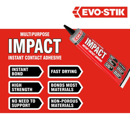 Evo-Stik Impact Adhesive 30g & 65gTube 250ml & 500ml Tin & 500ml Aerosole