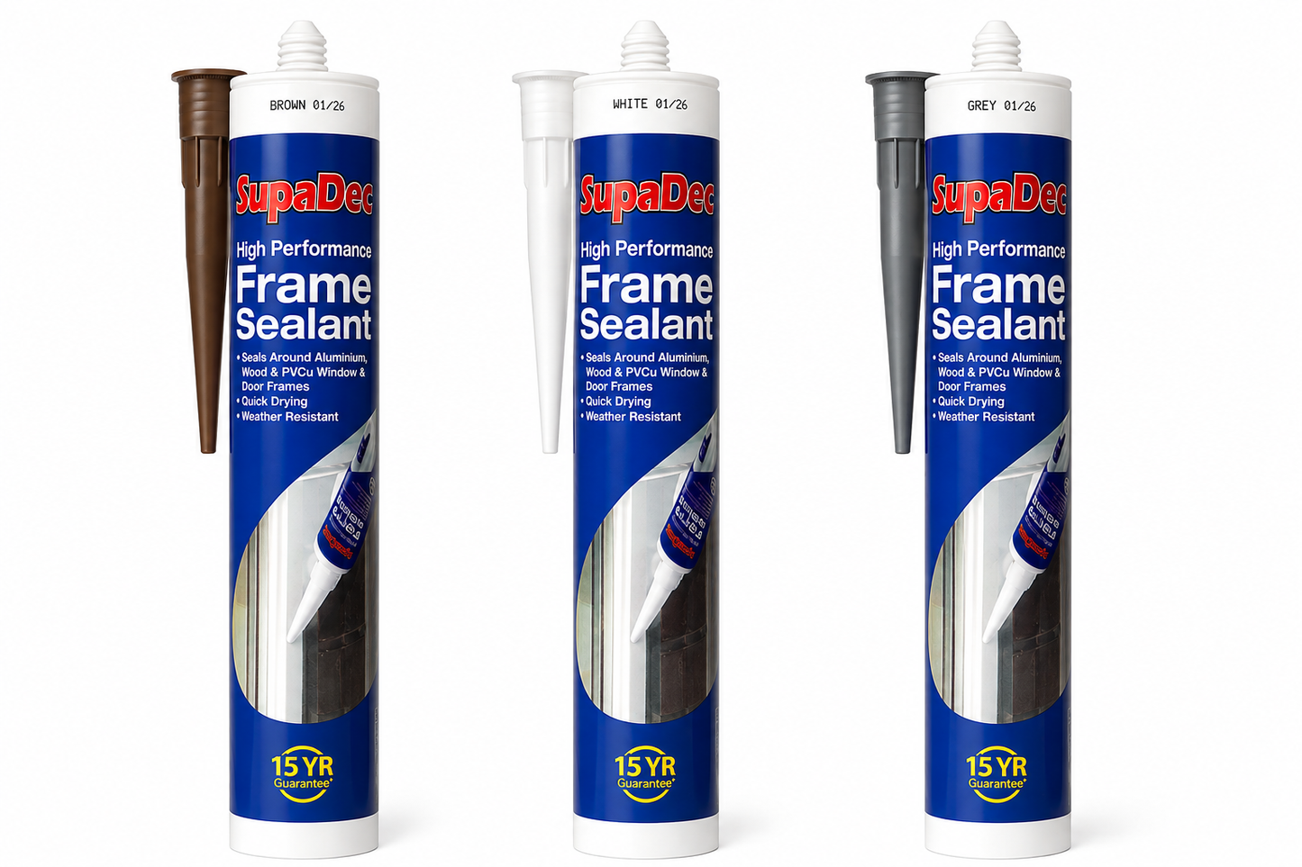 SupaDec Frame Sealant White, Brown & Grey 310ml