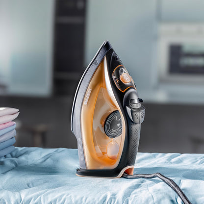 GEEPAS Steam Iron 1800W Clothes Dry & Steam Press Gold