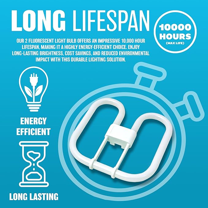 Elpine Fluorescent Light Bulb - 4 Pin Energy Saving 16w Slim Lamp Tube 2D