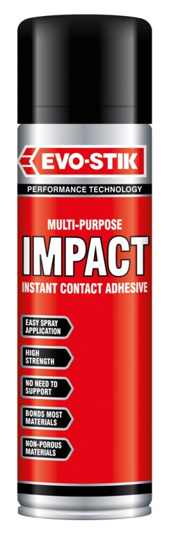 Evo-Stik Impact Adhesive 30g & 65gTube 250ml & 500ml Tin & 500ml Aerosole