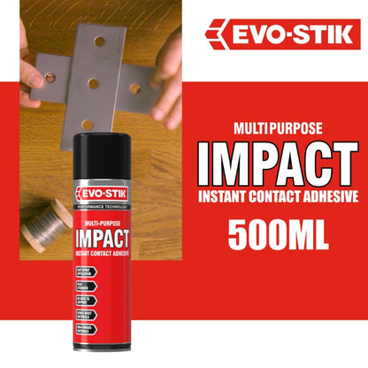 Evo-Stik Impact Adhesive 30g & 65gTube 250ml & 500ml Tin & 500ml Aerosole
