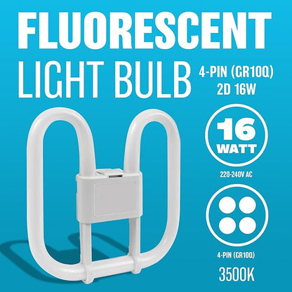 Elpine Fluorescent Light Bulb - 4 Pin Energy Saving 16w Slim Lamp Tube 2D