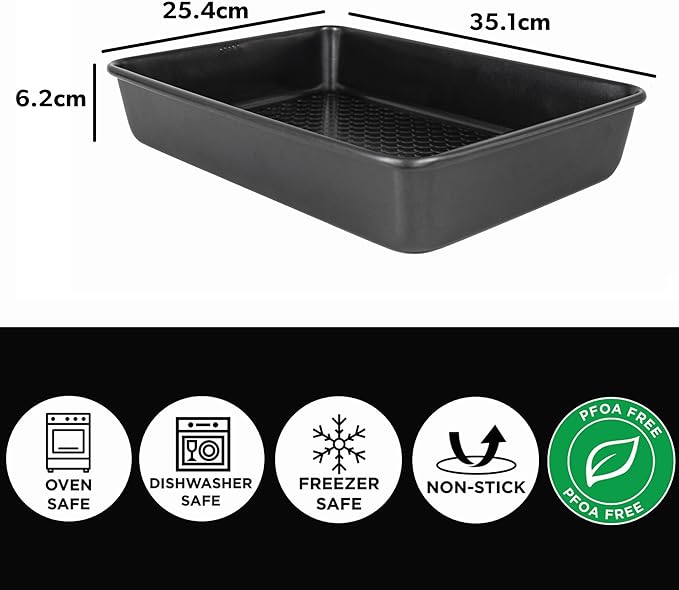 Hairy Bikers Bakeware 35cm Large Roasting Pan – Non-Stick Black