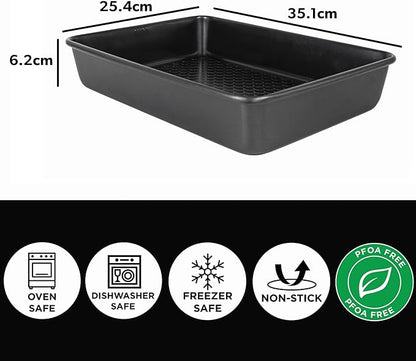 Hairy Bikers Bakeware 35cm Large Roasting Pan – Non-Stick Black