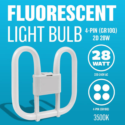 Elpine 2D Fluorescent Light Bulbs 28W GR10Q 4-Pin 3500K