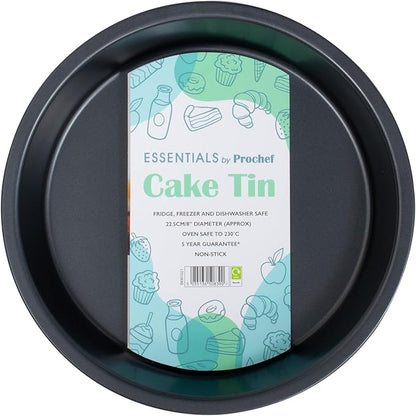 ProChef Essentials 22.5cm Non-Stick Victoria Sponge Cake Tin – 8" Round Baking Tin