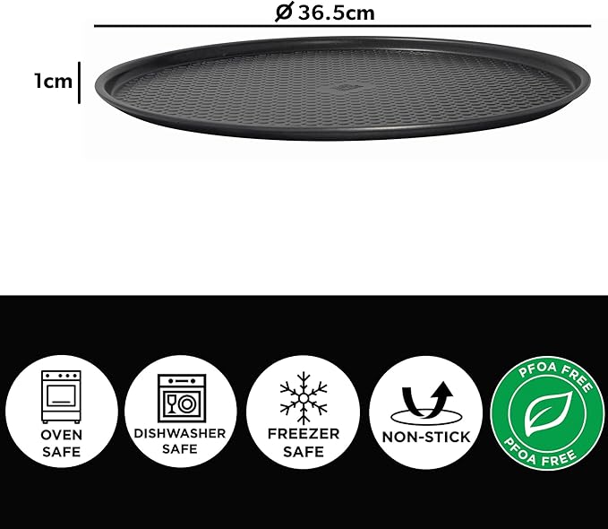 Hairy Bikers Bakeware 36cm Pizza Tray – Non-Stick Black