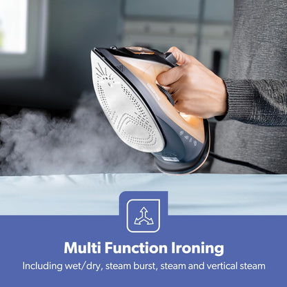 GEEPAS Steam Iron 1800W Clothes Dry & Steam Press Gold