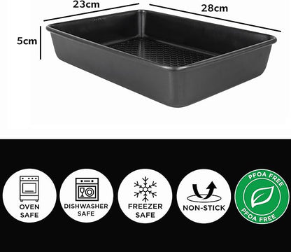 Hairy Bikers Bakeware 28cm Medium Roasting Tin – Non-Stick Black