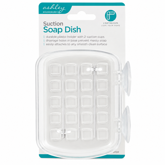 Ashley Suction Soap Dish BB-TH105 – Bathroom Soap Holder with 2 Suction Cups