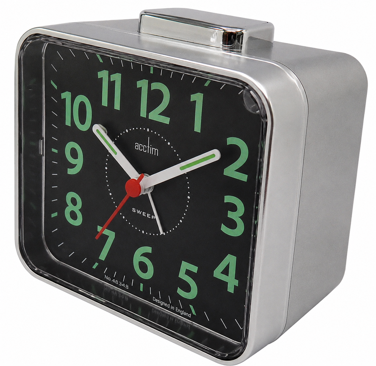 Acctim Parker Alarm Clock Silver 16467 – Non-Ticking Bedside Clock with Snooze &amp; Backlight