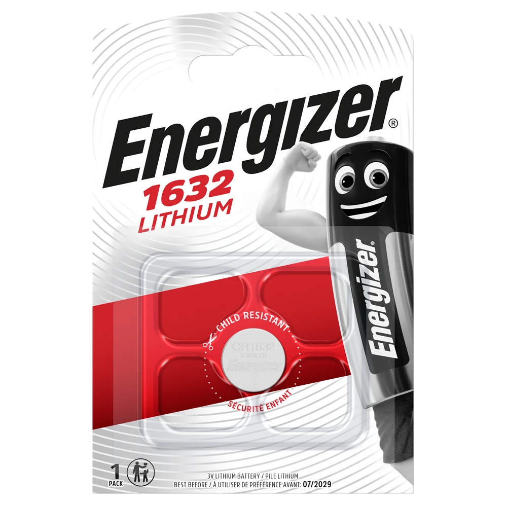 Energizer CR1632 L50 3V Lithium Coin Cell Battery – 1 Pack
