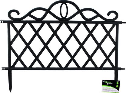 Green Blade Plastic Garden Border Fence - Black