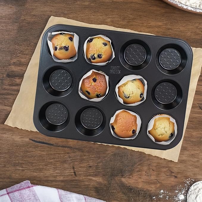 Hairy Bikers Bakeware 12 Cup Muffin Tray – Non-Stick Black