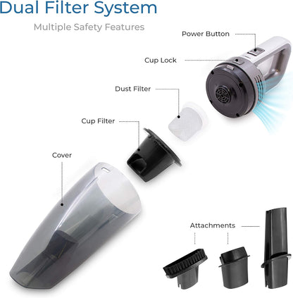 Quest Wet & Dry Cordless Handheld Vacuum
