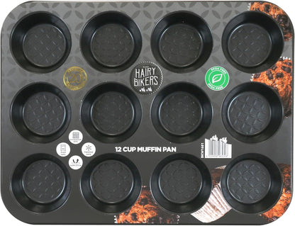 Hairy Bikers Bakeware 12 Cup Muffin Tray – Non-Stick Black