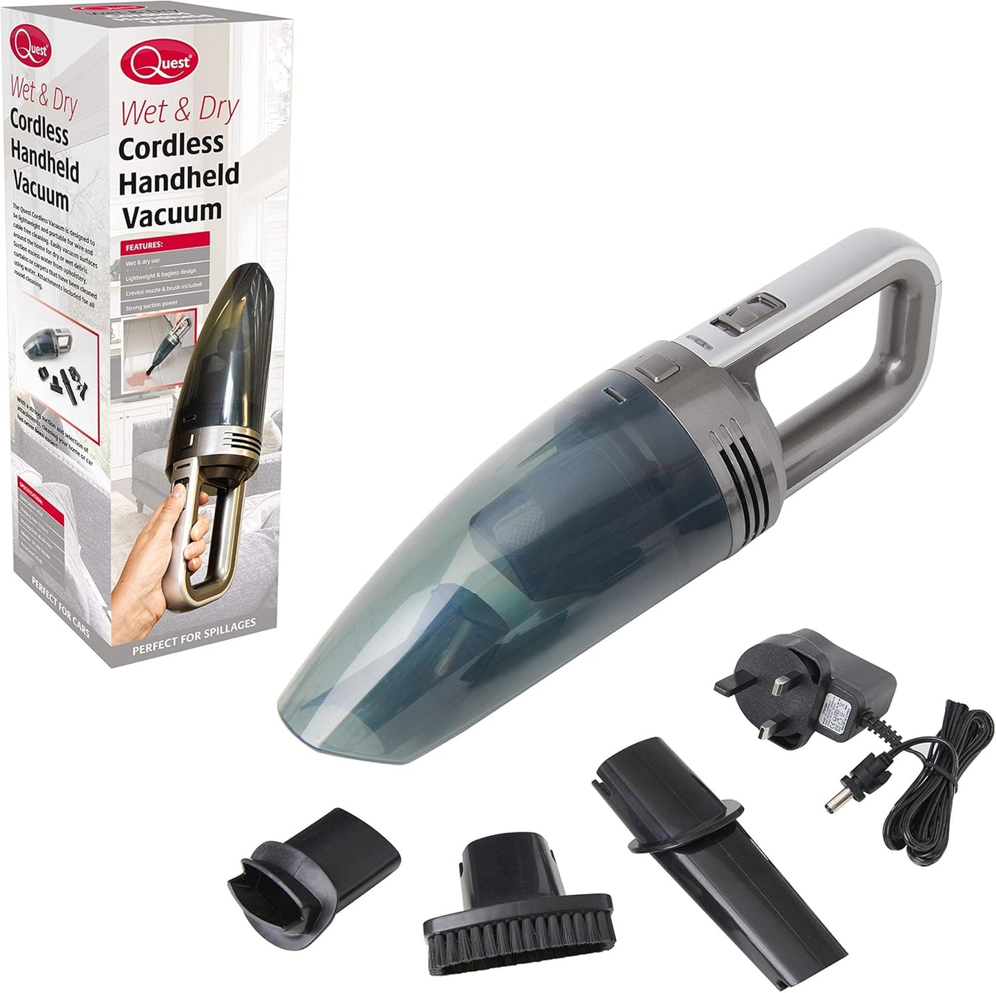 Quest Wet & Dry Cordless Handheld Vacuum