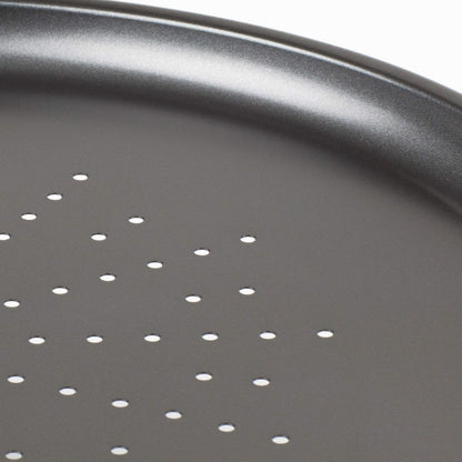 Prochef Essentials 32.5cm / 12.5" Large Non-Stick Carbon Steel Pizza Tray – Black