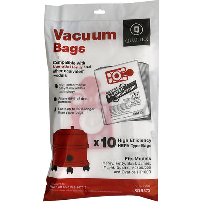 Numatic Henry AS200 Vacuum Bags 10 Pack SDB373 – 5-Layer Microfibre Dust Bags