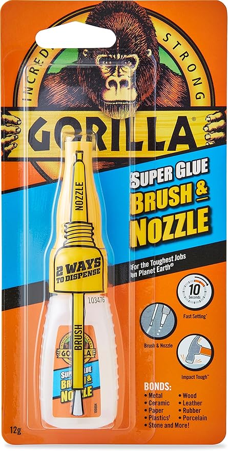 Gorilla Super Glue 2-in-1 Brush & Nozzle, 12g