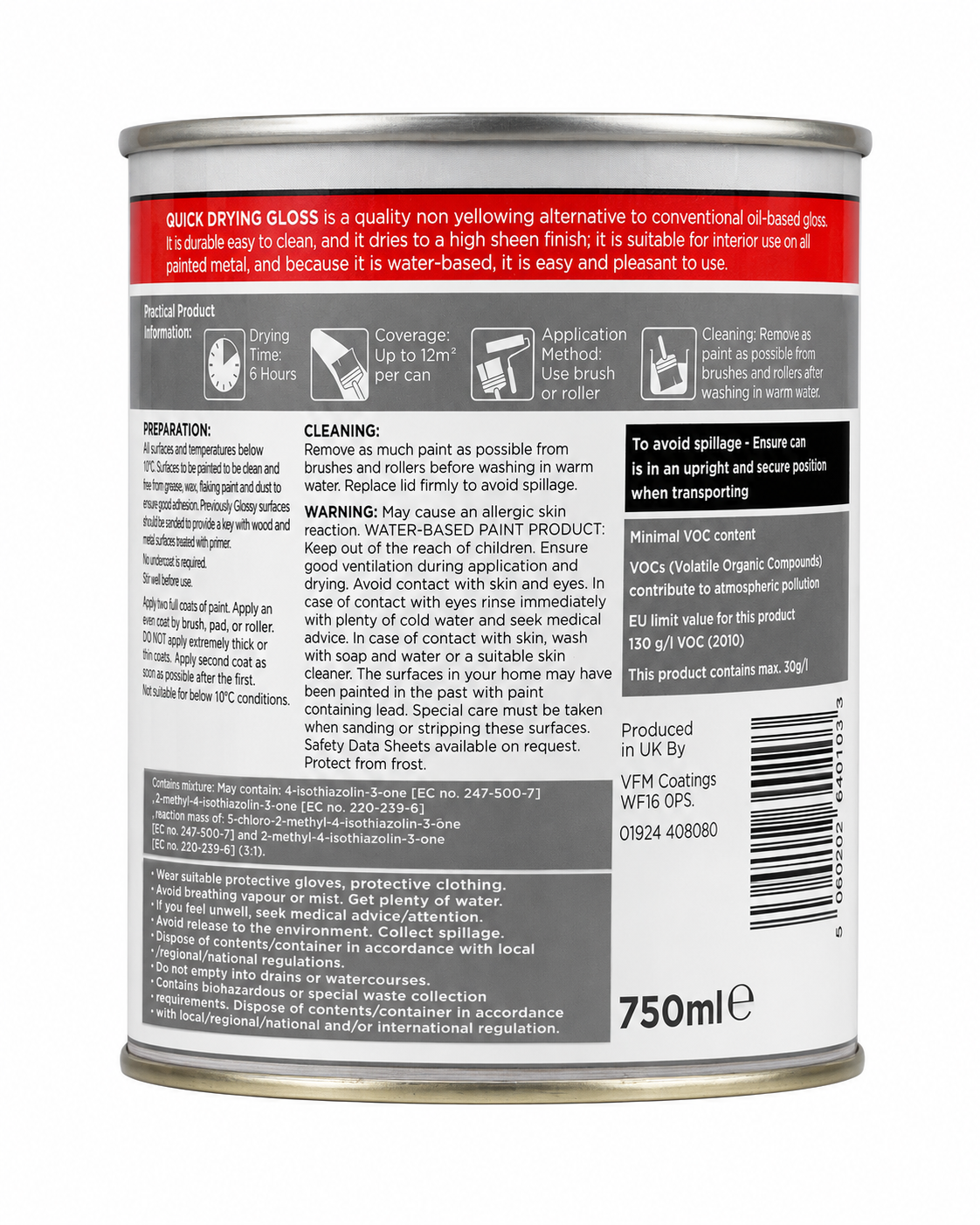 Your Home Quick Drying Gloss Brilliant White 750ml – Interior &amp; Exterior Wood & Metal Paint