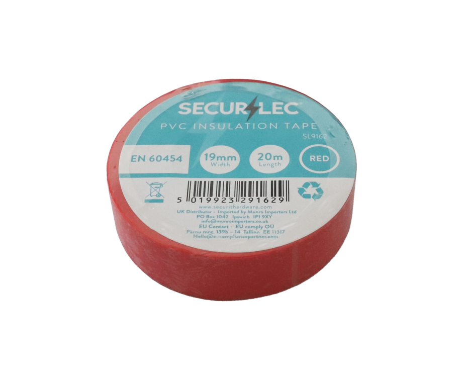 Securlec PVC Insulation Tape Red 20m – Heavy Duty Electrical Tape