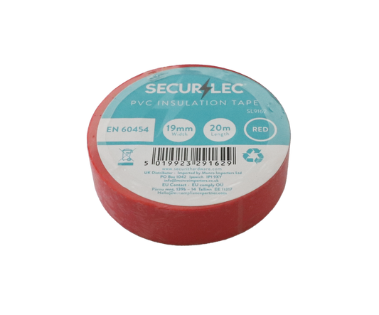 Securlec PVC Insulation Tape Red 20m – Heavy Duty Electrical Tape - Default Title