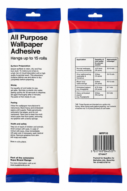 SupaDec All Purpose Wallpaper Adhesive – 3 Roll, 5 Roll & 15 Roll