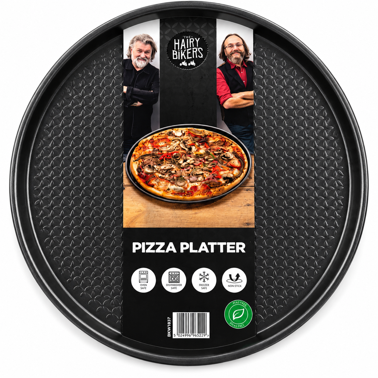 Hairy Bikers Bakeware 36cm Pizza Tray – Non-Stick Black