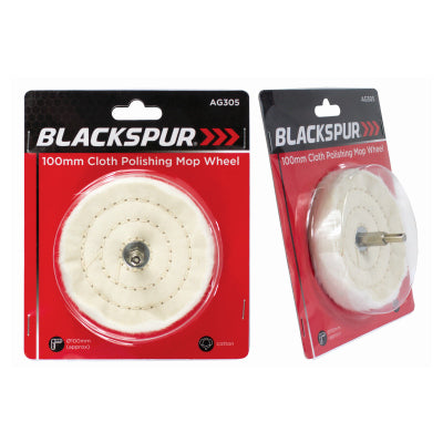 Blackspur 100mm Cloth Polishing Mop Wheel BB-AG305 – 4" Cotton Buffing Wheel with 6.35mm Shank