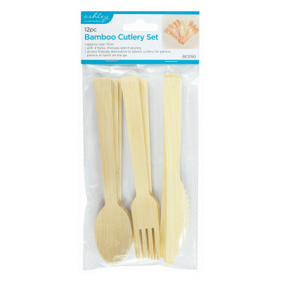 12PC BAMBOO CUTLERY SET