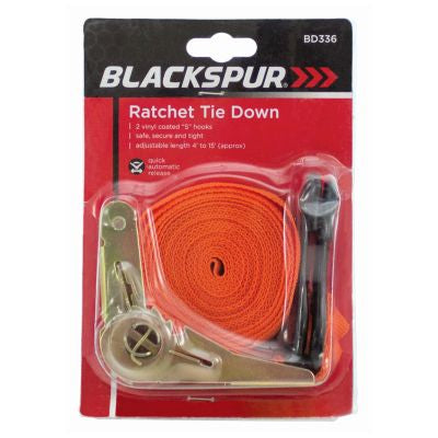 Blackspur 1 Inch x 15ft Ratchet Tie Down