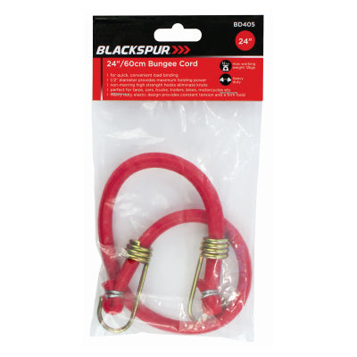 Blackspur 24"/60cm Bungee Cord BB-BD405 – Heavy Duty Elastic Tie Down Cord 12kg